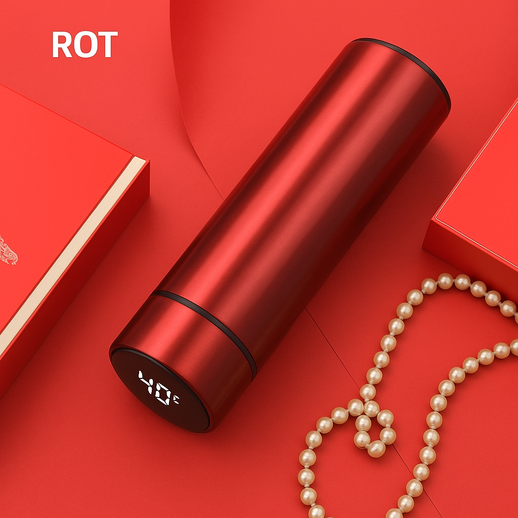Thermos bottle with LED temperature display