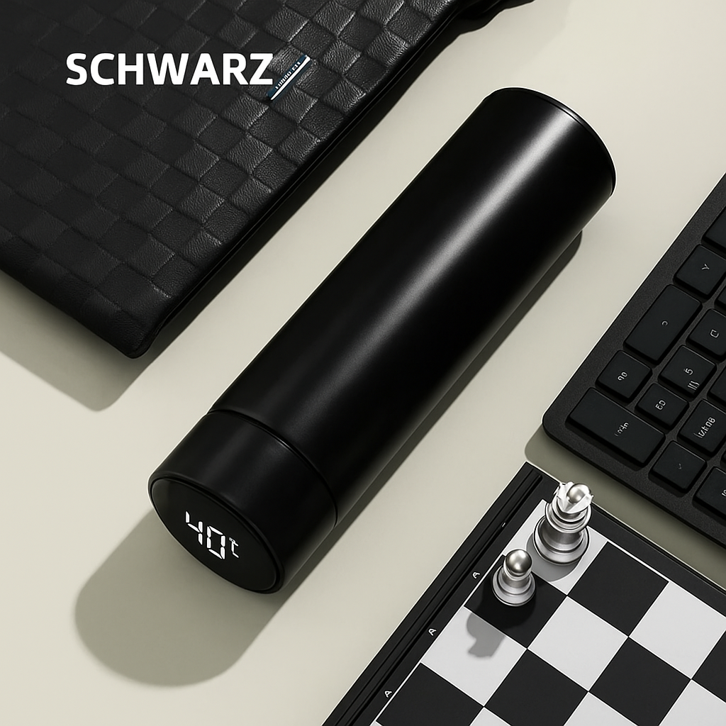 Thermos bottle with LED temperature display