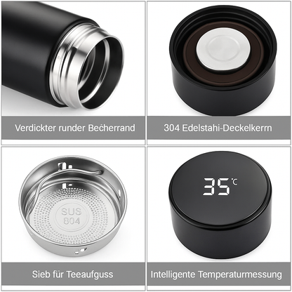 Thermos bottle with LED temperature display